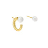 Gold Pearl Stud x Twisted Hoop Earring Set - Adina Eden's Jewels