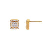 14K Gold CZ Small Illusion Baguette Stud Earring 14K - Adina Eden's Jewels