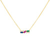 Multi-Color CZ Multi Color Baguette Necklace - Adina Eden's Jewels