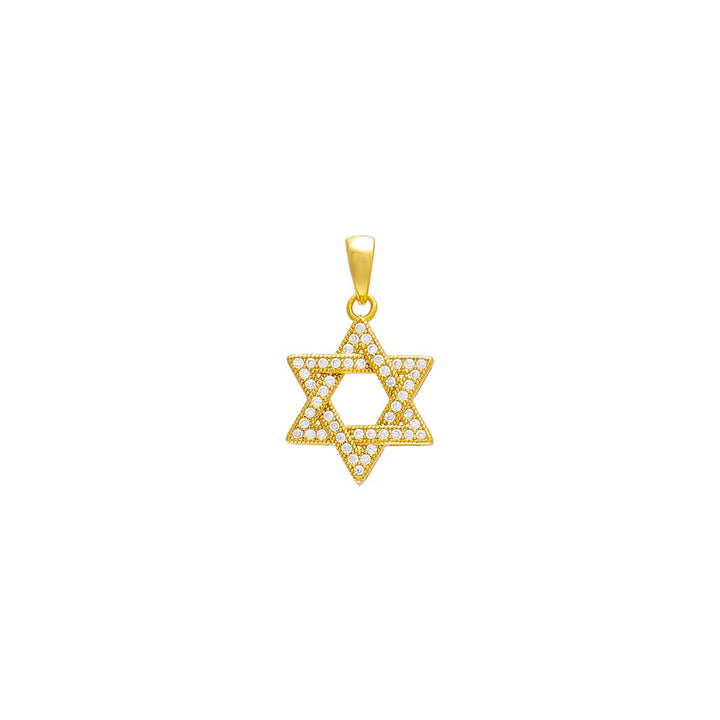 Gold Pavé Star Of David Necklace Charm - Adina Eden's Jewels