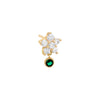 Emerald Green / Single Dangling CZ Flower Stud Earring - Adina Eden's Jewels