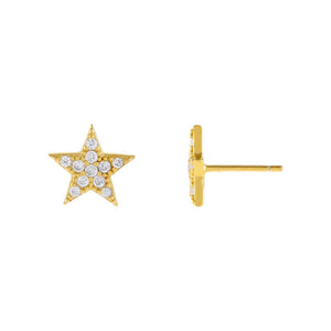 Gold Pavé Star Stud Earring - Adina Eden's Jewels