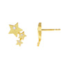 Gold CZ Triple Star Stud Earring - Adina Eden's Jewels
