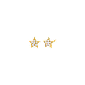 Gold / Pair Pavé Star Stud Earring - Adina Eden's Jewels