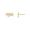 Gold Pavé Star X Lightning Stud Earring - Adina Eden's Jewels