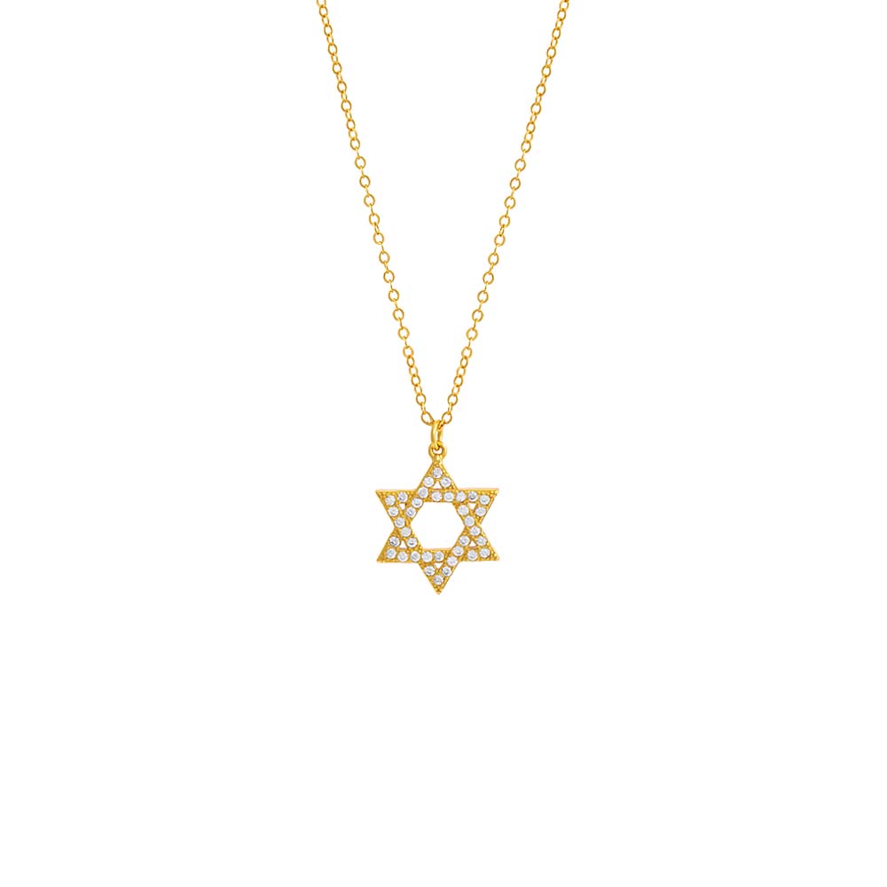 Gold Pavé Star Of David Necklace - Adina Eden's Jewels