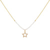 Gold Star X Pearl Chain Necklace - Adina Eden's Jewels