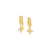 Gold / Pair Double Dangling North Star Huggie Earring - Adina Eden's Jewels
