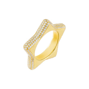 Gold / 7 Pavé Chunky Star Ring - Adina Eden's Jewels