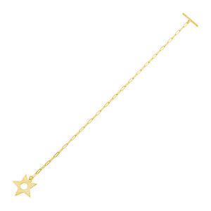 Gold Open Star Toggle Link Bracelet - Adina Eden's Jewels
