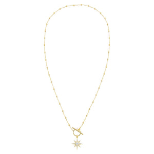  CZ Starburst Toggle Beaded Necklace - Adina Eden's Jewels