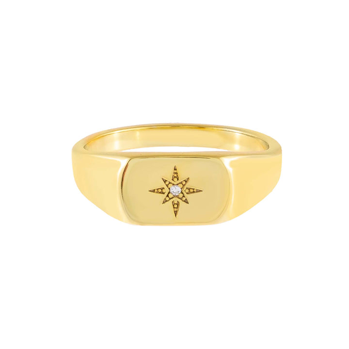  Starburst Signet Ring - Adina Eden's Jewels