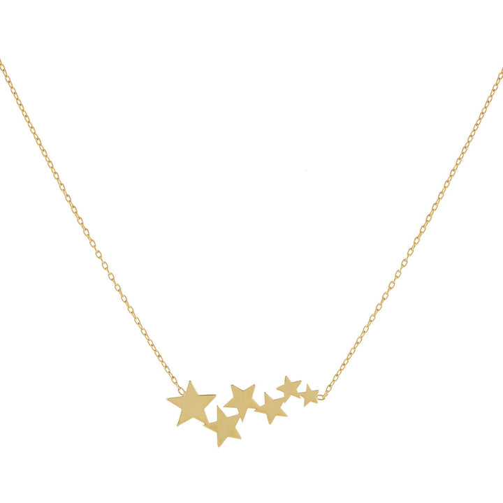 14K Gold Star Cluster Necklace 14K - Adina Eden's Jewels
