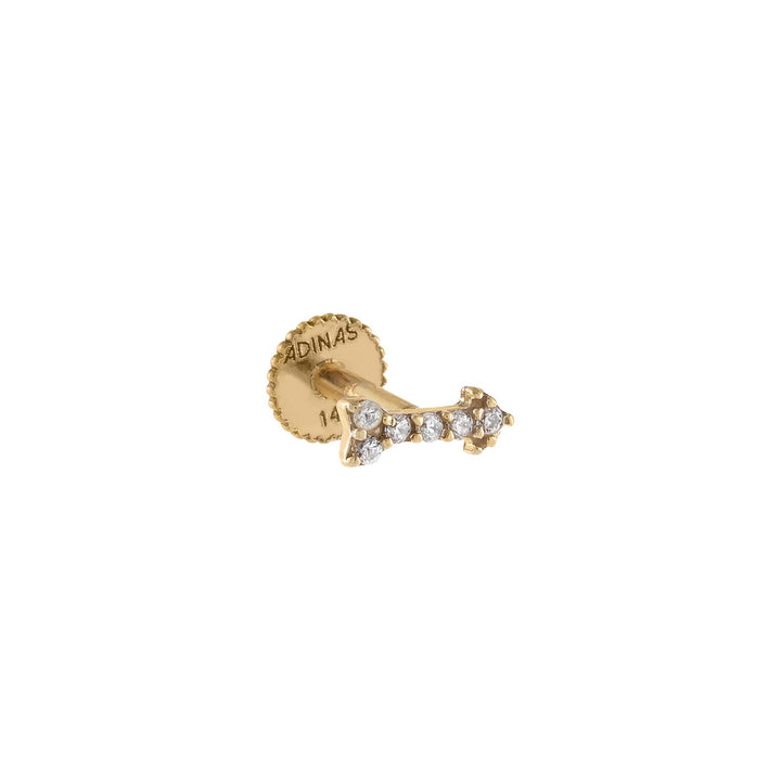 14K Gold / Single CZ Arrow Stud Earring 14K - Adina Eden's Jewels