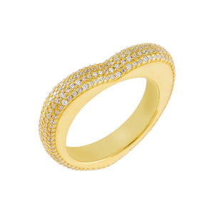 Gold / 8 Pavé Chunky Heart Ring - Adina Eden's Jewels