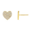 Gold Pavé Large Heart Stud Earring - Adina Eden's Jewels