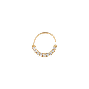 14K Gold / Single CZ Cartilage Hoop Earring 14K - Adina Eden's Jewels