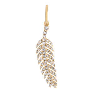 14K Gold Diamond Palm Leaf Charm 14K - Adina Eden's Jewels
