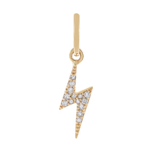 14K Gold Diamond Bolt Charm 14K - Adina Eden's Jewels