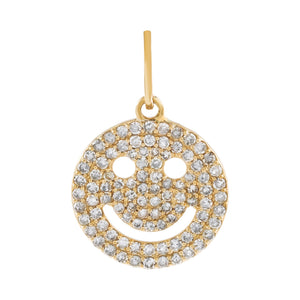 14K Gold Diamond Smiley Face Charm 14K - Adina Eden's Jewels