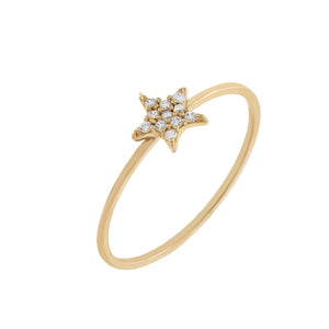 14K Gold / 7 Pavé Star Ring 14K - Adina Eden's Jewels