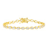 Gold / Pear / 4MM Pear Bezel-Set Tennis Bracelet - Adina Eden's Jewels