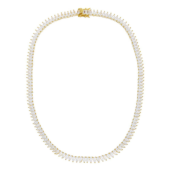  Pear Shaped Tennis Necklace - Adina Eden's Jewels