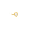 Gold / Single / 4MM Teardrop Bezel Stud Earring - Adina Eden's Jewels
