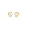 Gold / Pair / 6MM Teardrop Bezel Stud Earring - Adina Eden's Jewels