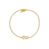 Gold / 6.75" Teardrop X Emerald Bezel-Set Thin Tennis Bracelet - Adina Eden's Jewels