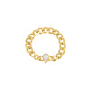 Gold / Pear / 6 Pear Bezel Cuban Ring - Adina Eden's Jewels
