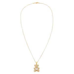  CZ Heart Teddy Bear Necklace - Adina Eden's Jewels