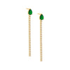 Emerald Green / Gold / Pair Colored Teardrop Tennis Drop Stud Earring - Adina Eden's Jewels