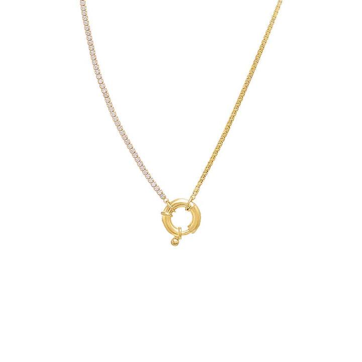 Gold Tennis X Box Link Toggle Necklace - Adina Eden's Jewels