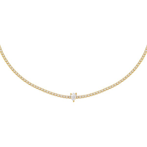 Gold CZ Teardrop Tennis Choker - Adina Eden's Jewels