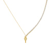 Gold / 14" Chain x Tennis Key Necklace - Adina Eden's Jewels