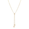 14K Gold Radiant Diamond Lariat Necklace 14K - Adina Eden's Jewels