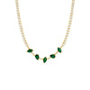 Emerald Green Colored Multi Shape Tennis Necklace - Adina Eden's Jewels