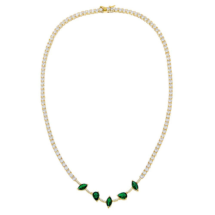  Colored Multi Shape Tennis Necklace - Adina Eden's Jewels