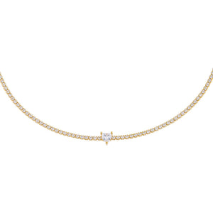 Gold CZ Heart Tennis Choker - Adina Eden's Jewels