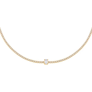 Gold CZ Oval Tennis Choker - Adina Eden's Jewels