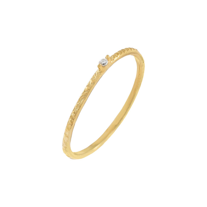 Gold / 7 Thin CZ Stone Ring - Adina Eden's Jewels