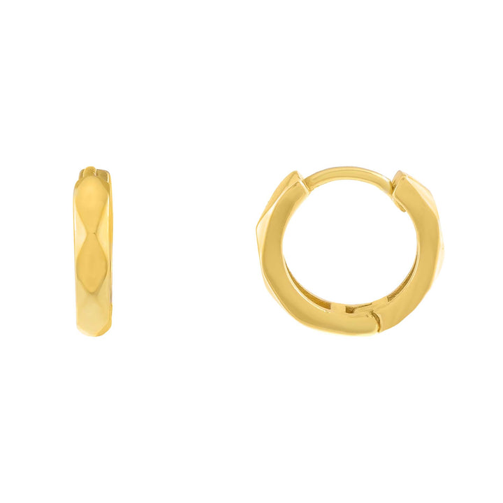 Gold / Pair Textured Huggie Earring - Adina Eden's Jewels