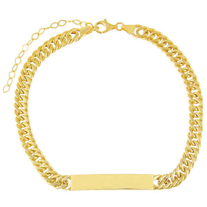  Engravable Hollow Cuban Curb Bar Chain Choker - Adina Eden's Jewels