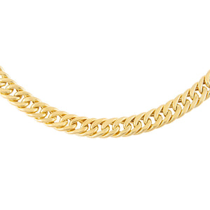 Gold Hollow Double Curb Chain Choker - Adina Eden's Jewels