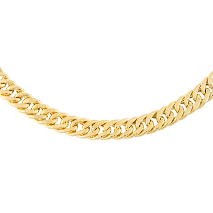 Gold Hollow Double Curb Chain Choker - Adina Eden's Jewels