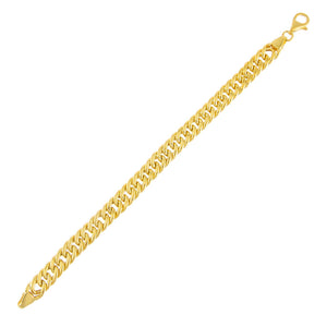 Gold Hollow Double Curb Chain Bracelet - Adina Eden's Jewels