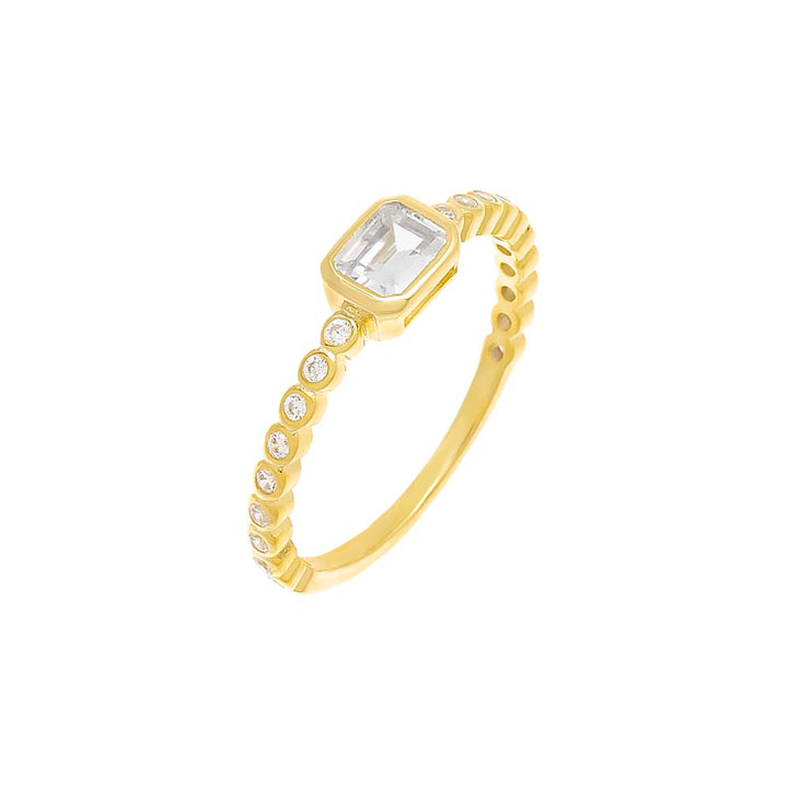 Gold / Emerald / 6 Emerald Shape Bezel Ring - Adina Eden's Jewels