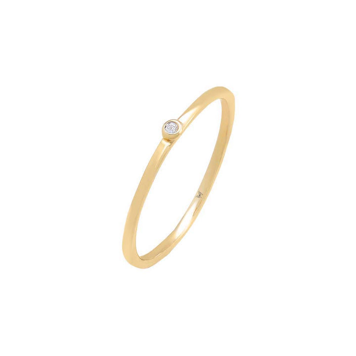 Gold / 5 Tiny CZ Bezel Ring - Adina Eden's Jewels