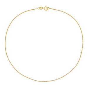  Thin Box Chain Anklet 14K - Adina Eden's Jewels